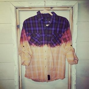 Boho vintage custom distressed flannel
